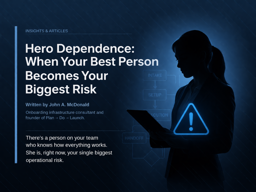 Illustration of hero dependence risk in customer implementation teams