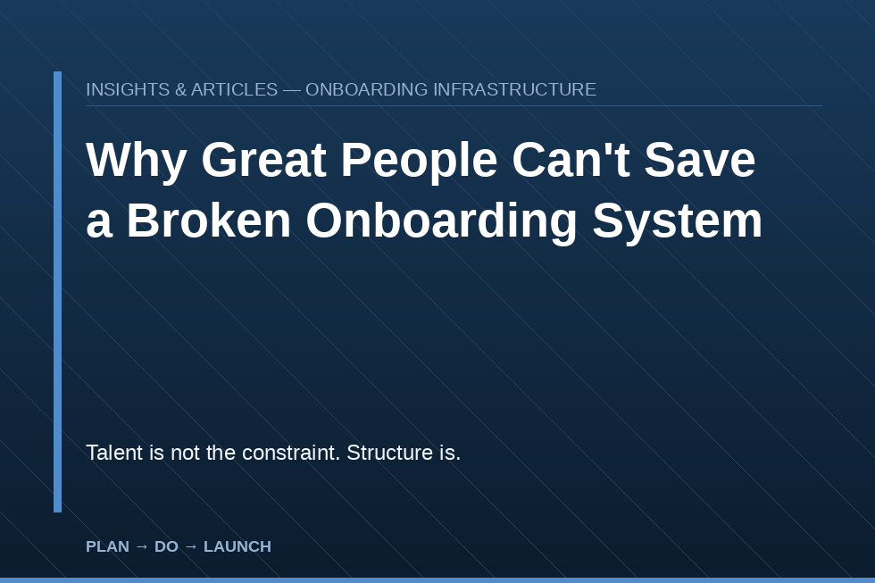 Illustration for why talent alone cannot fix broken onboarding systems